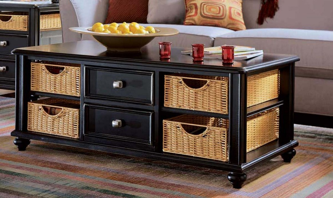 Coffee Table With Storage Baskets • Display Cabinet