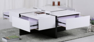 Colleen White And Black Gloss Coffee Table With Storage throughout measurements 4656 X 2124