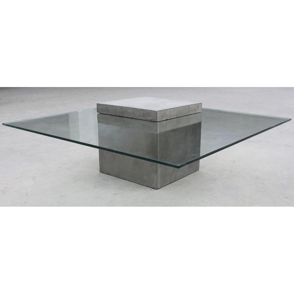 Concrete Coffee Table Square Glass pertaining to proportions 1000 X 1000