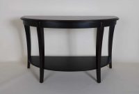 Console Table Black Wood Half Moon With Wood Shelf Fu00327 within dimensions 1646 X 1099