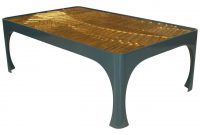 Contemporary Blue Lacquer Coffee Table With 1970s Gilt Resin Top For within size 1280 X 1280