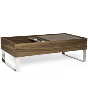 Contemporary Coffee Table With Storage In Walnut throughout dimensions 1500 X 1500