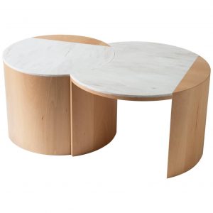 Contemporary Gibbous Coffee Table In European Beech With Witch Hazel for sizing 1359 X 1359
