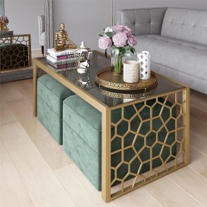 Cosmoliving Cosmopolitan Juliette Glass Top Coffee Table throughout size 2000 X 2000