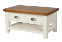 Country Oak Cream Painted Coffee Table With Drawers in measurements 1487 X 1000