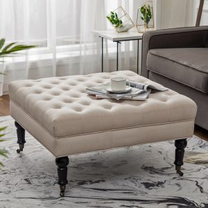 Cowhide Ottoman Coffee Table Storage Footstool Large Square Flip for sizing 1100 X 1100