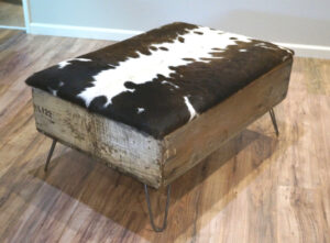 Cowhide Ottoman Cowhide Coffee Table Up Cyled Storage Bench Etsy with regard to proportions 3000 X 2209