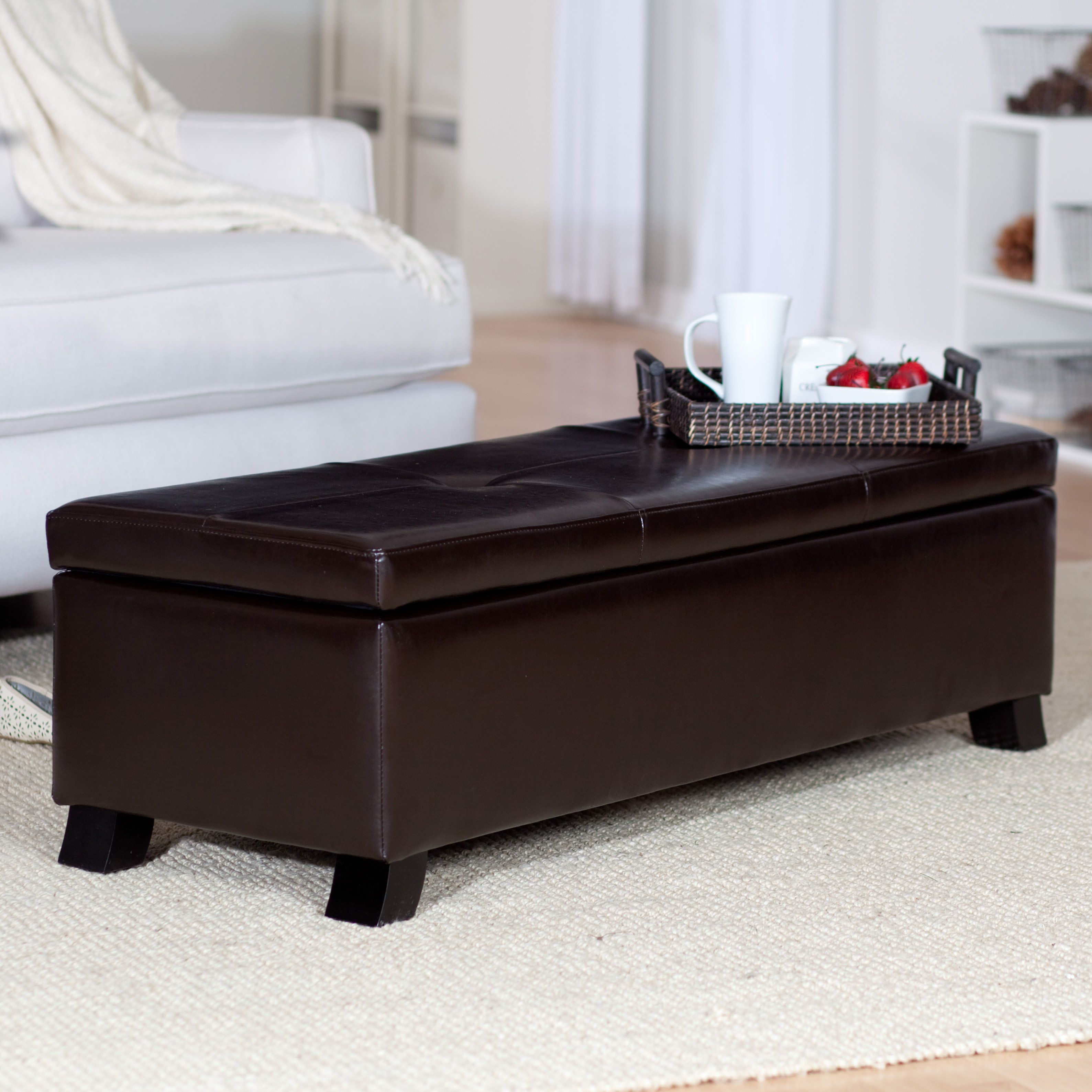 Crawford Leather Storage Bench Ottoman With Its Long Rectangular intended for proportions 3177 X 3177 Crawford Leather Storage Bench Ottoman With Its Long Rectangular intended for proportions 3177 X 3177
