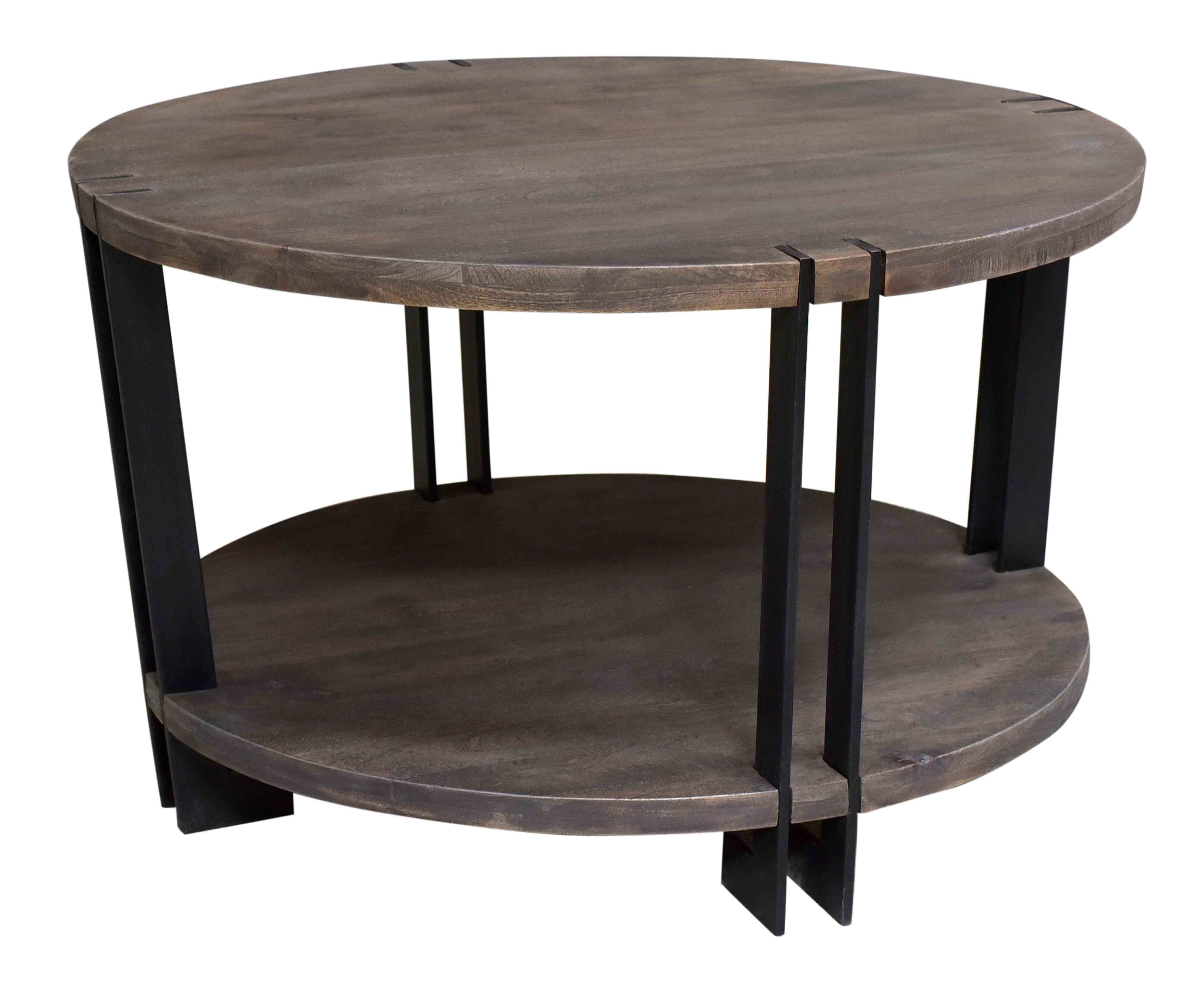 Crestview Bengal Manor Iron And Acacia Wood Round Coffee Table Wayfair inside sizing 4432 X 3620