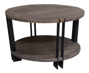 Crestview Bengal Manor Iron And Acacia Wood Round Coffee Table Wayfair with size 4432 X 3620