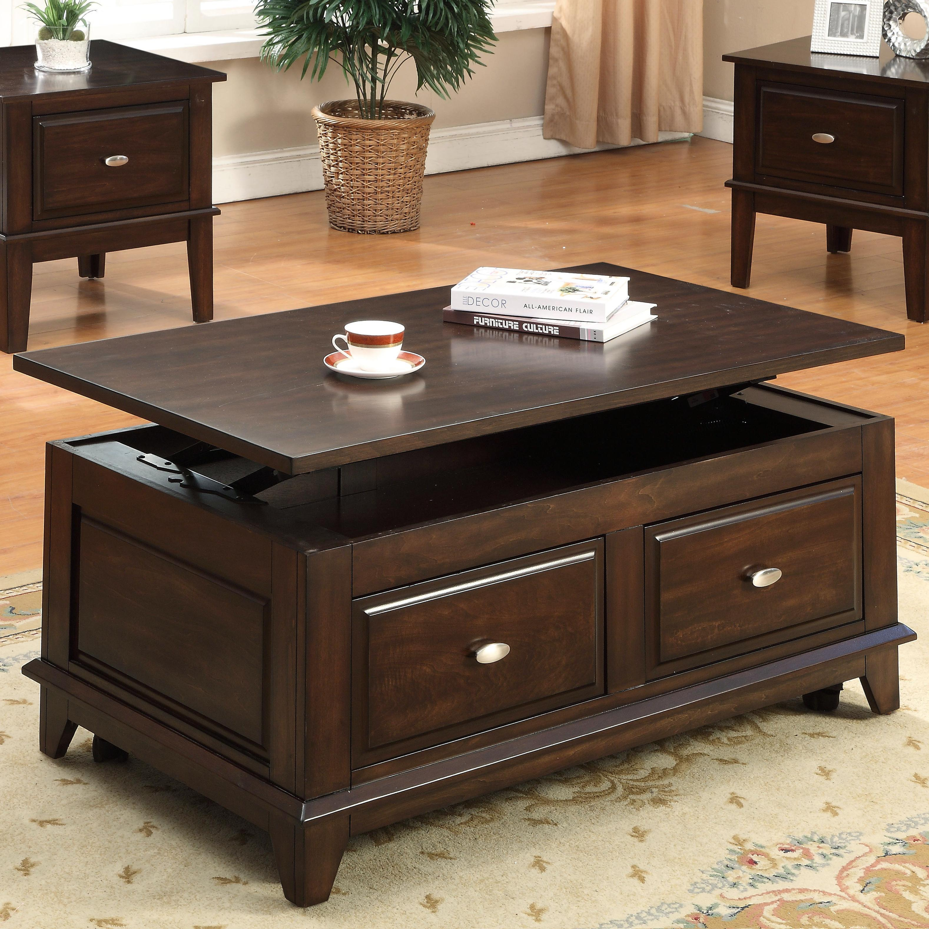 Crown Mark Harmon Lift Top Coffee Table With Casters Royal with regard to sizing 3156 X 3156
