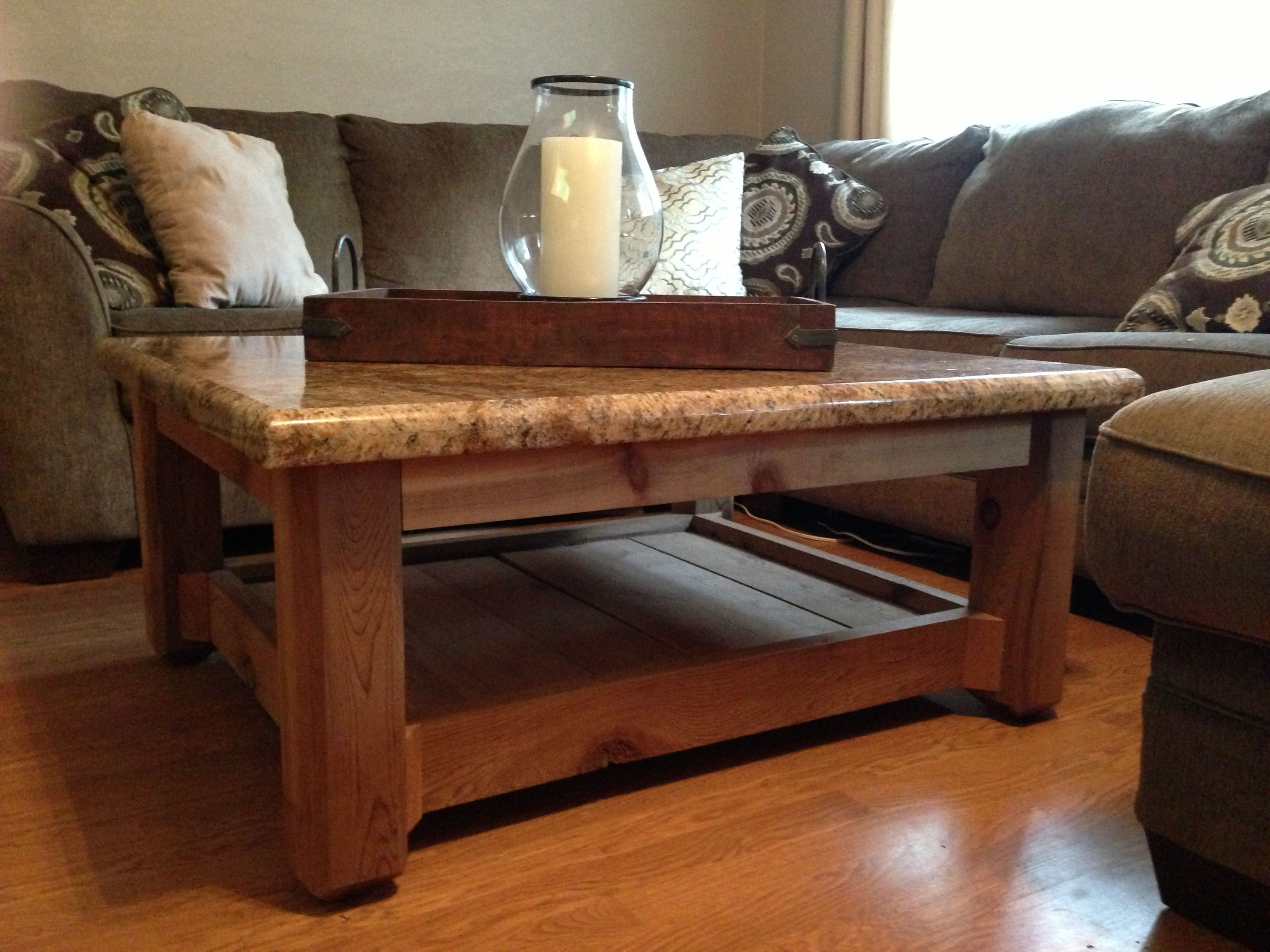 Custom Made Rustic Coffee Table Cedar Base And Granite Top The inside proportions 3264 X 2448