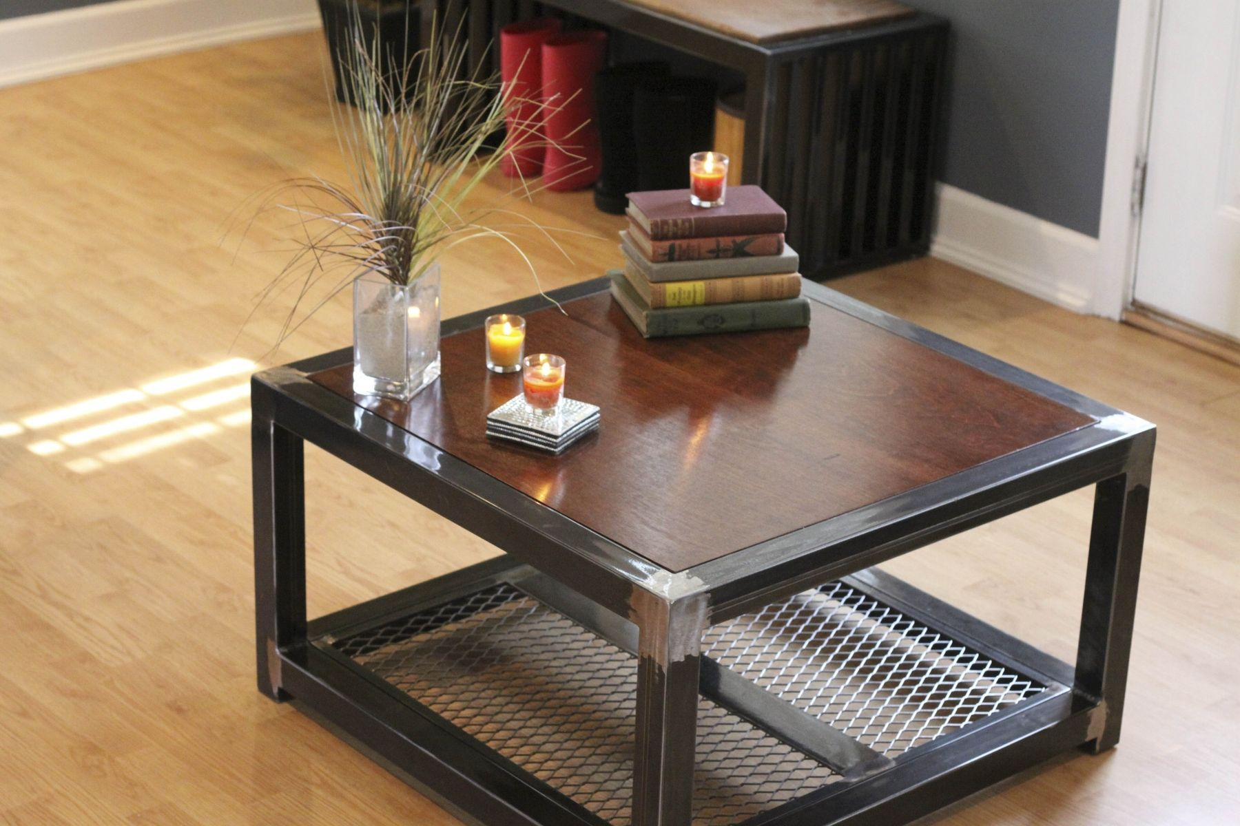 Custom Made Steel And Wood Coffee Table Industrial Inspiration intended for size 1800 X 1200