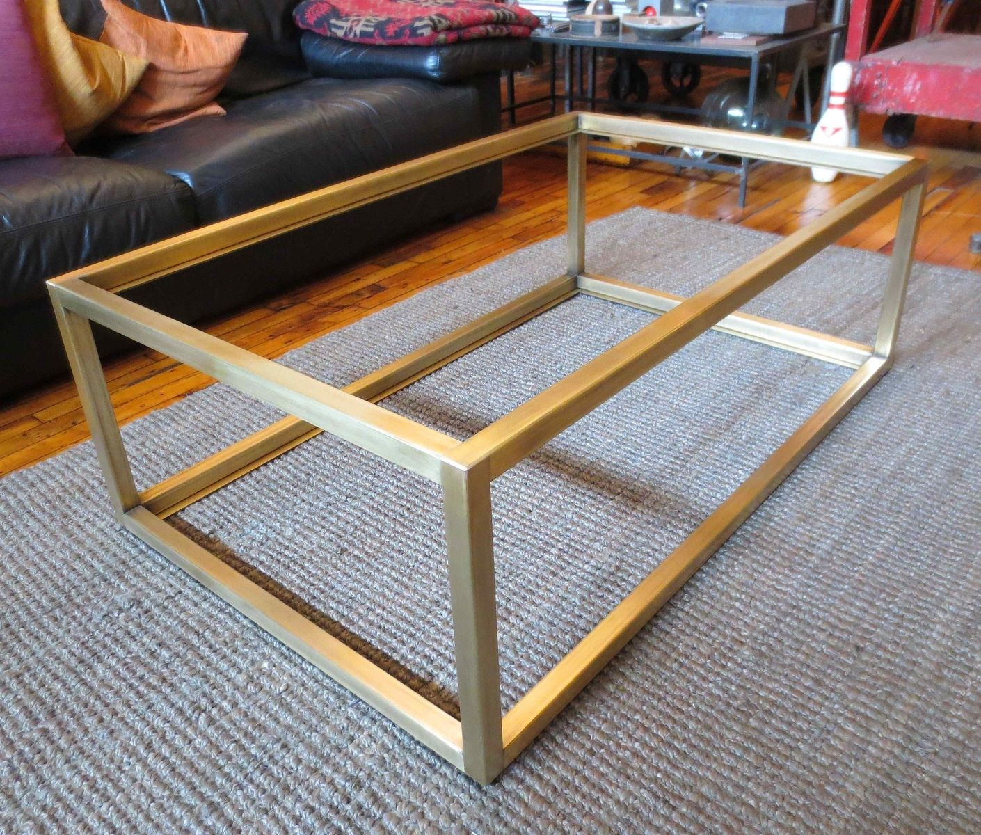 Custom Metal Modern Coffee Table Base Andrew Stansell Design For Dimensions 1410 X 1200 