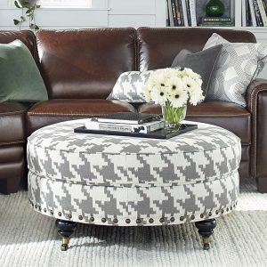 Custom Ottoman Round Ottoman Geometric Prints Patterns with regard to size 1000 X 1000