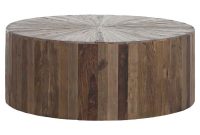 Cyrano Reclaimed Wood Round Drum Modern Eco Coffee Table Kathy Kuo pertaining to dimensions 1000 X 1000