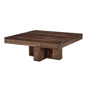 Dallas Midnight 46 Solid Wood Square Pedestal Rustic Coffee Table for measurements 1200 X 1200