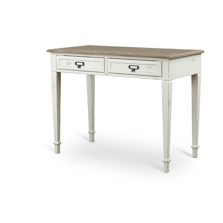 Dauphine Traditional French Accent Writing Desk Whitelight Brown in dimensions 900 X 900
