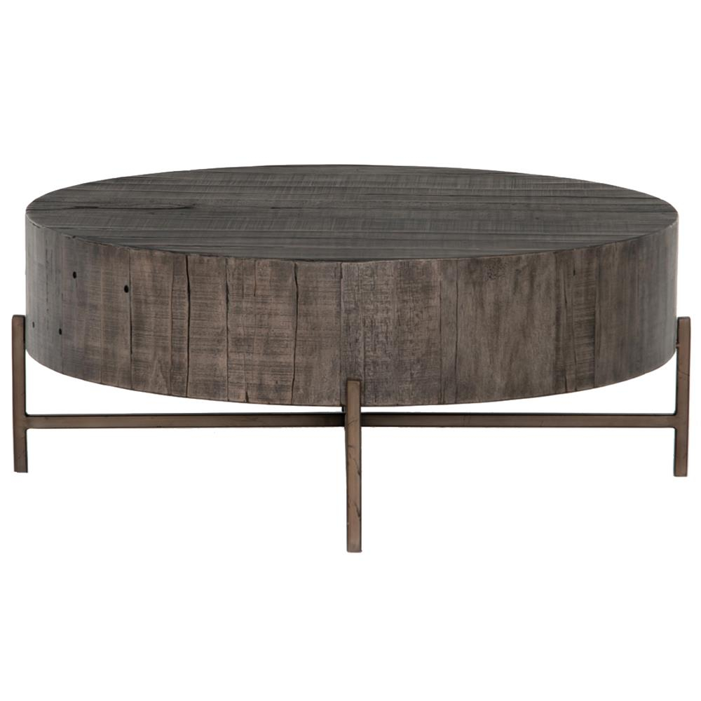 David Modern Copper Metal Leg Distressed Grey Round Hardwood with measurements 1000 X 1000