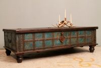 Distressed Blue Antique Indian Wedding Trunk Coffee Table Chest W within sizing 1280 X 853