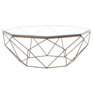 Dixon Geometric Modern Antique Brass Octagonal Coffee Table with proportions 1000 X 1000