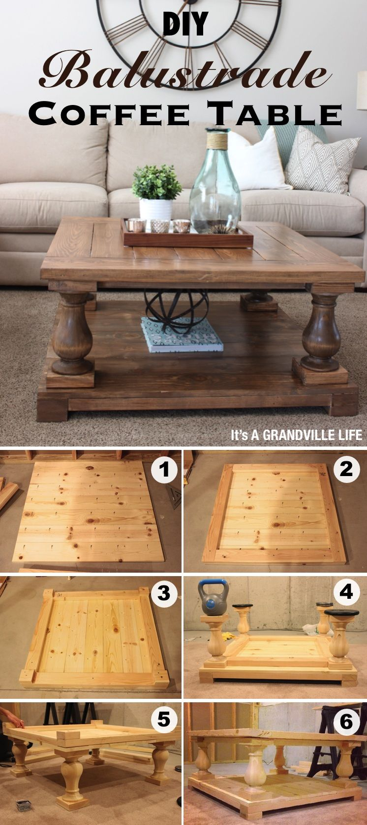 Diy Balustrade Coffee Table Get Four Ornate Wood Pillars And in sizing 746 X 1674