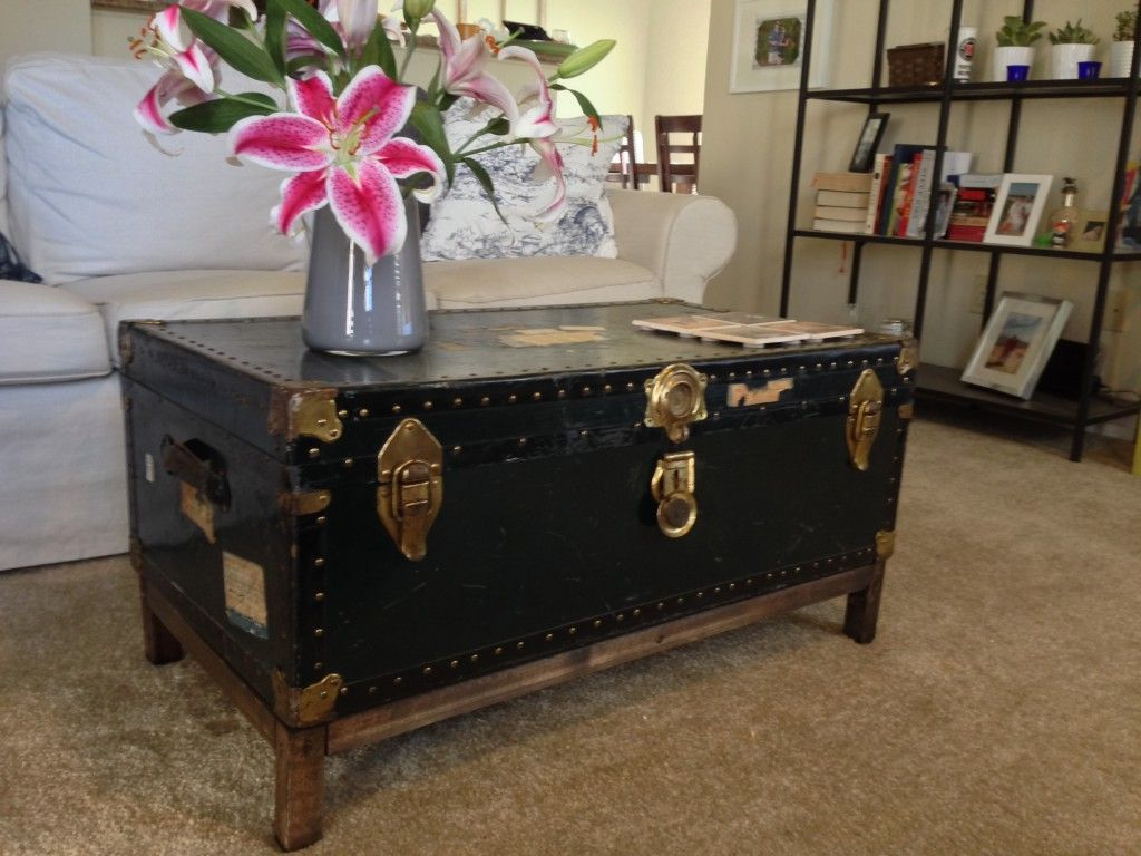 Diy Coffee Table From Antique Steamer Trunk I Like The Clean pertaining to dimensions 1024 X 768