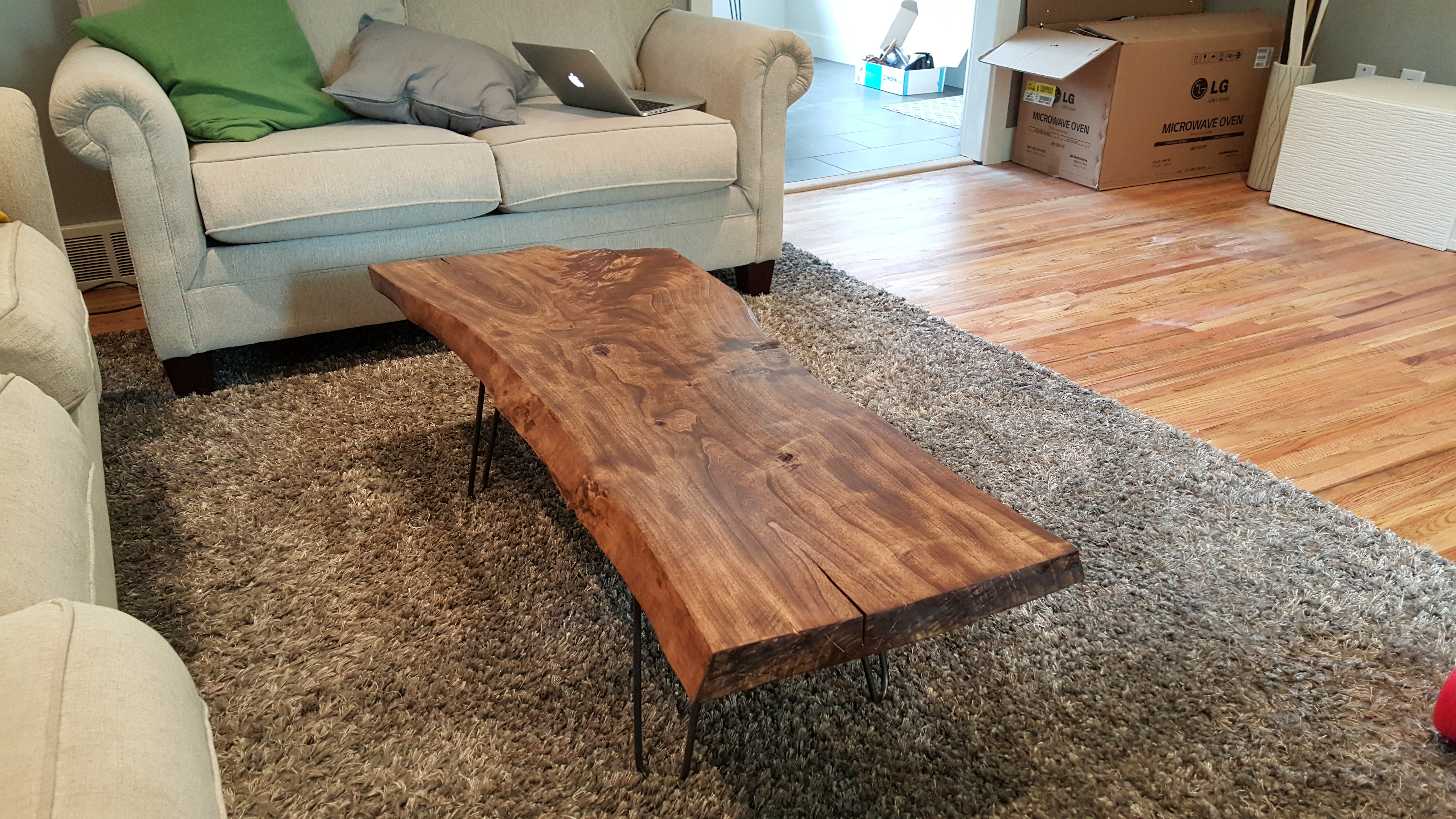 Diy Live Edge Wood Coffee Table Album On Imgur with regard to sizing 5312 X 2988