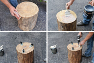 Diy Tree Stump Side Table Pniak Boomstam Diy Meubels Maken pertaining to size 2425 X 1625