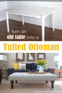 Diy Tufted Fabric Ottoman From An Old Table Make It And Love It within proportions 1000 X 1500