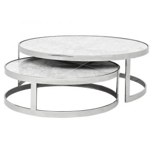 Eichholtz Fletcher Modern Classic White Marble Top Round Nesting inside size 1000 X 1000