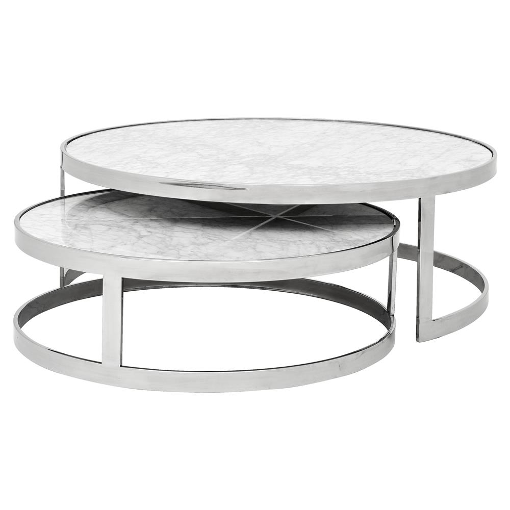 Eichholtz Fletcher Modern Classic White Marble Top Round Nesting with regard to sizing 1000 X 1000