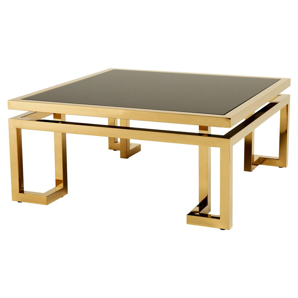Eichholtz Palmer Modern Classic Square Smoked Glass Top Gold for sizing 1000 X 1000