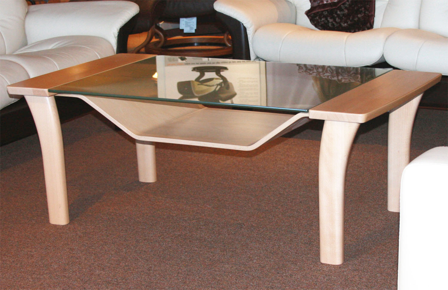 Ekornes Stressless Windor Wood Glass Coffee Table Ergonomic Furniture intended for measurements 1500 X 969