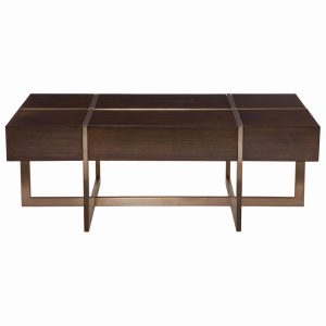 Elsdora Modern Regency Bronze Cut Wood Coffee Table Kathy Kuo Home regarding size 1000 X 1000