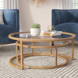 Everly Quinn Evie 2 Piece Coffee Table Set Reviews Wayfair with regard to measurements 2000 X 2000