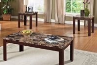 Faux Marble 3 Piece Coffee And End Table Set Brown And Cherry intended for dimensions 1600 X 1600