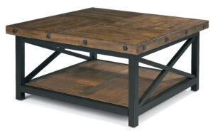 Flexsteel Carpenter Square Cocktail Table With Metal Base And Wood inside dimensions 4000 X 2495