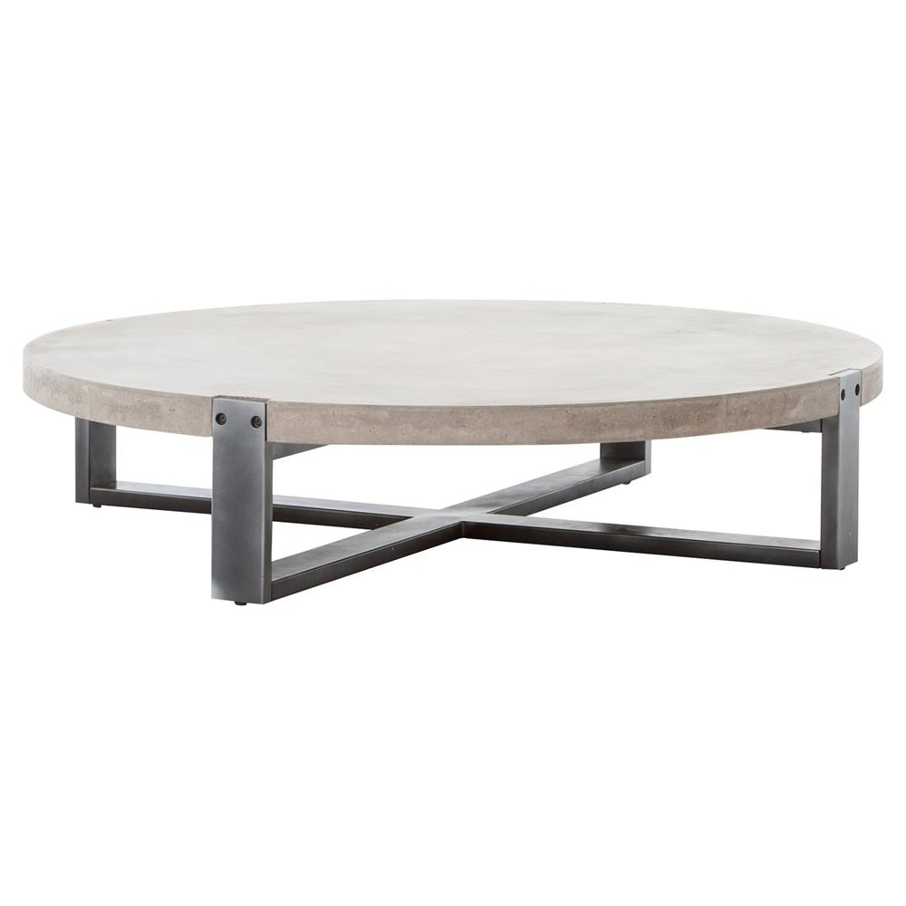Frantz Loft Modern Grey Concrete Low Round Coffee Table 55d pertaining to dimensions 1000 X 1000
