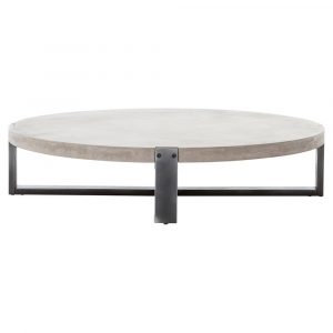 Frantz Loft Modern Grey Concrete Low Round Coffee Table 55d with regard to dimensions 1000 X 1000