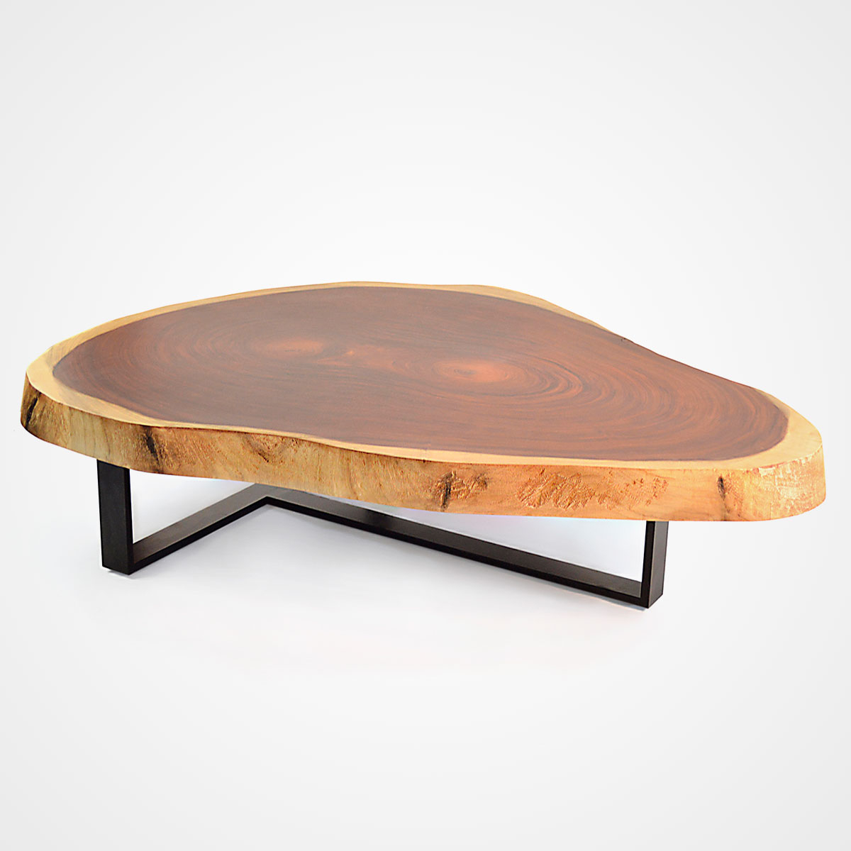 Free Form Wood Coffee Table Blackened Metal Base Rotsen Furniture for dimensions 1200 X 1200