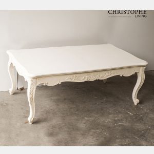 French Provincial White Coffee Table Christophe Living throughout size 900 X 900