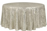 Geometric Glitz Art Deco Sequin Tablecloth 120 Round Champagne throughout sizing 2048 X 2048