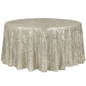 Geometric Glitz Art Deco Sequin Tablecloth 120 Round Champagne throughout sizing 2048 X 2048