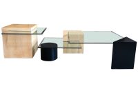 Geometric Wood And Glass Multi Level Coffee Table At 1stdibs pertaining to size 3000 X 3000