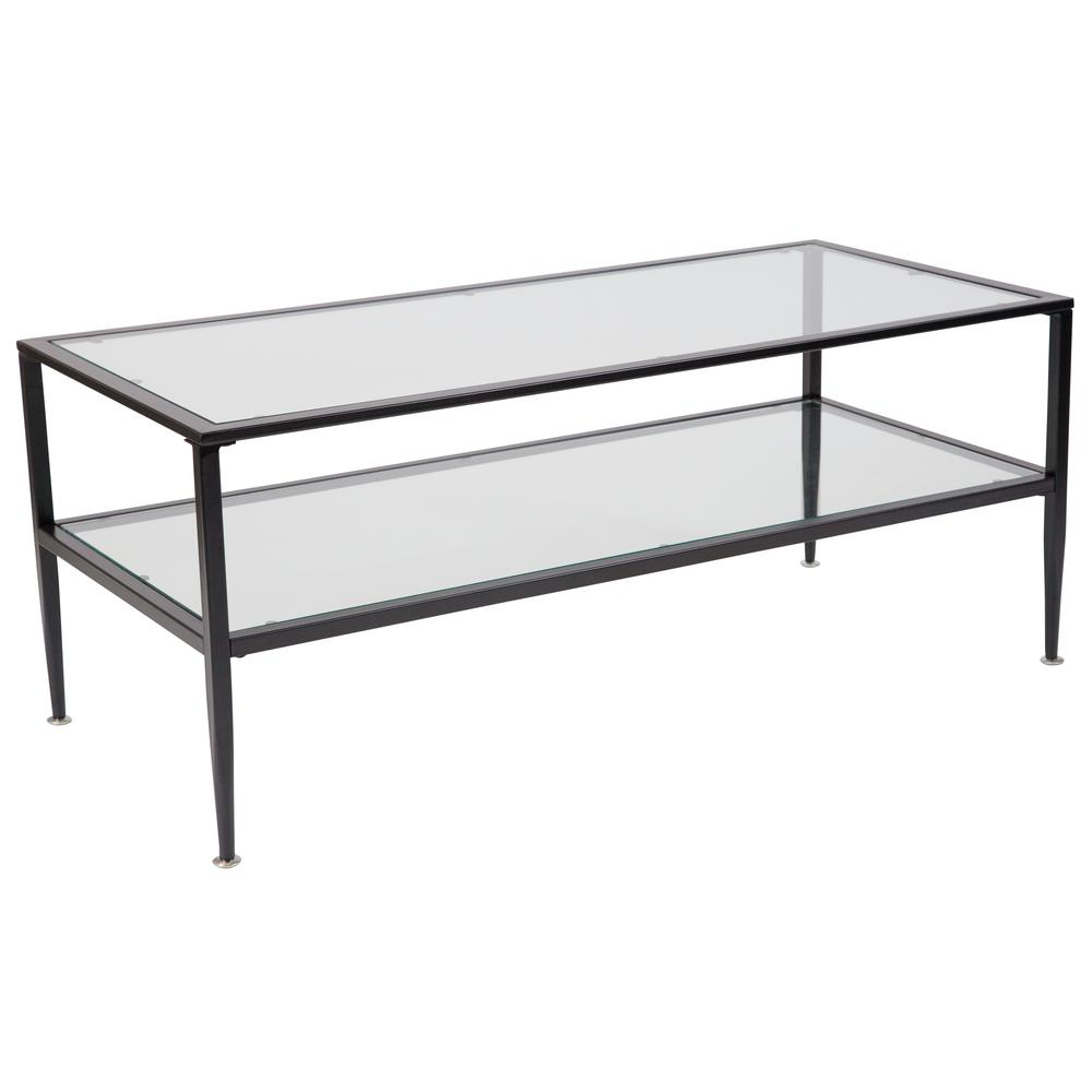 Glass Coffee Table With Black Metal Frame regarding dimensions 1000 X 1000