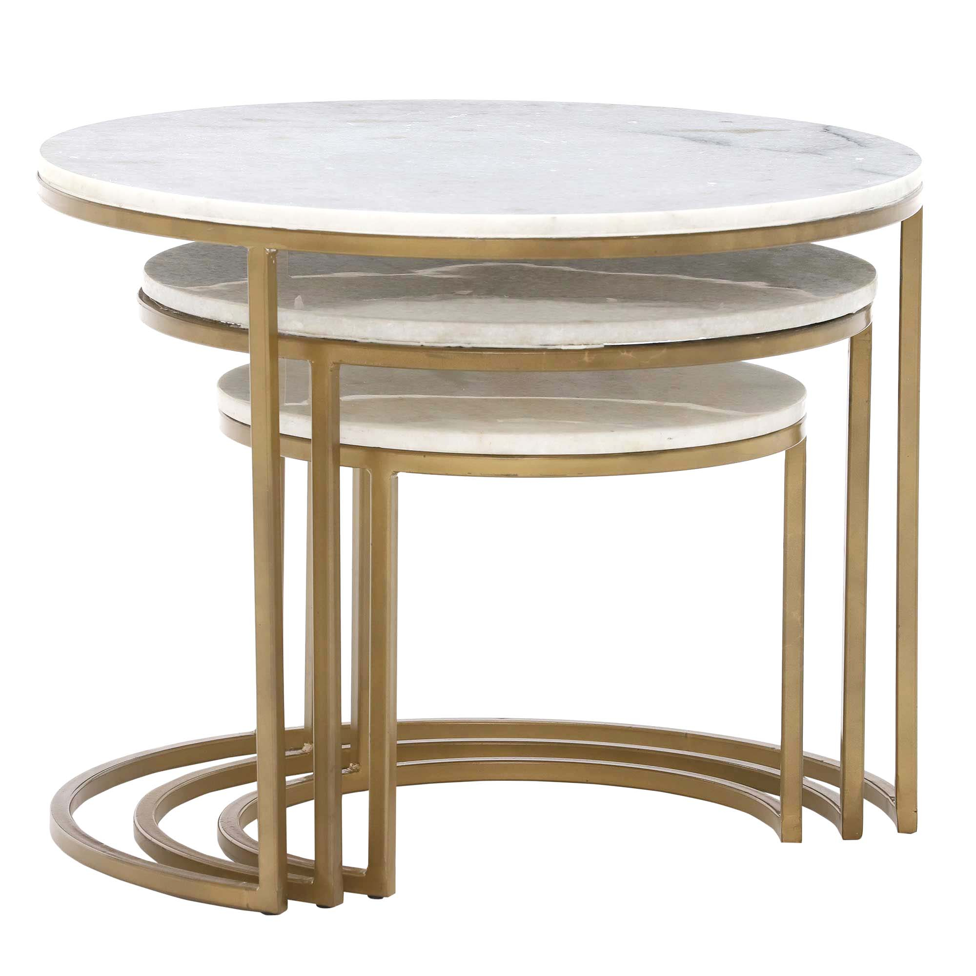 Gower Marble Nest Of Tables Gold Tables Barker Stonehouse throughout sizing 2000 X 2000