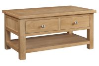 Grasmere Light Oak Coffee Table With Drawers Oak Furniture Uk for dimensions 1360 X 1100