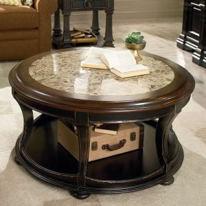 Hammary Dorset Round Cocktail Table Black Pretzel Brown In 2019 throughout dimensions 1600 X 1600