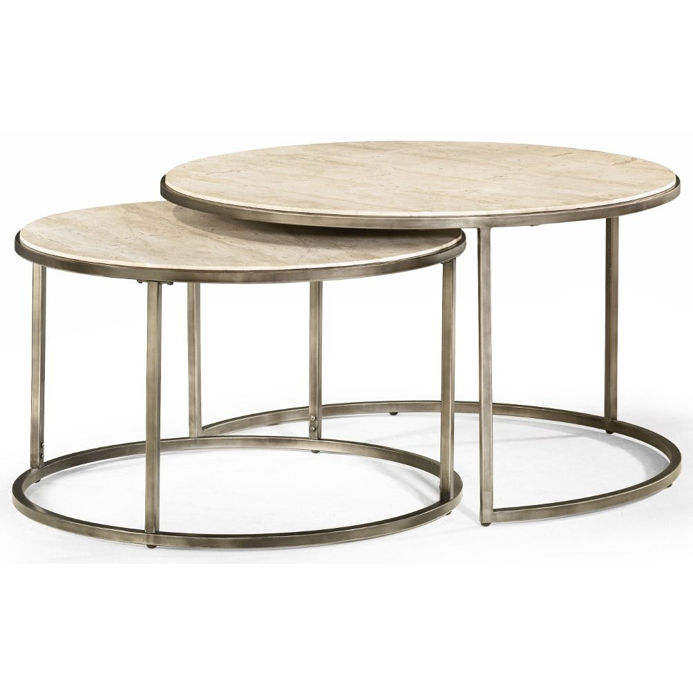 Hammary Modern Basics Round Cocktail Table With Nesting Tables in dimensions 1003 X 1003